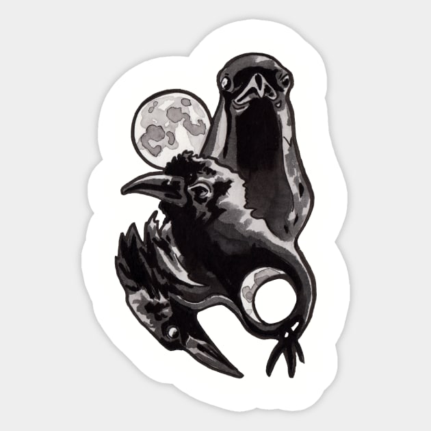 Maiden, Mother, Crone Crows Sticker by JenTheTracy